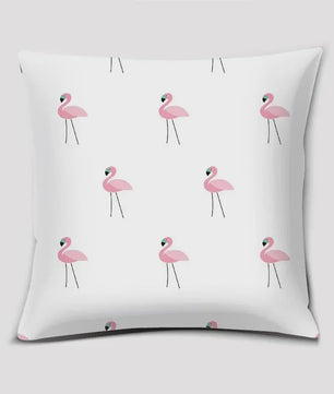 Vrolijke Flamingo Kussenhoes Vierkant - Decoratie voor Bank & Auto