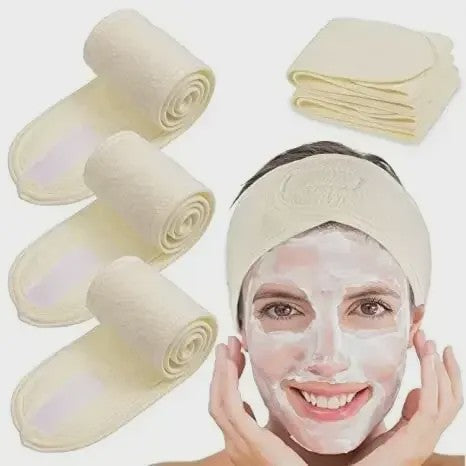 Verstelbare Make-up Haarband (5 Stuks) - Zachte Handdoekstof voor Gezichtsreiniging, Yoga & Spa