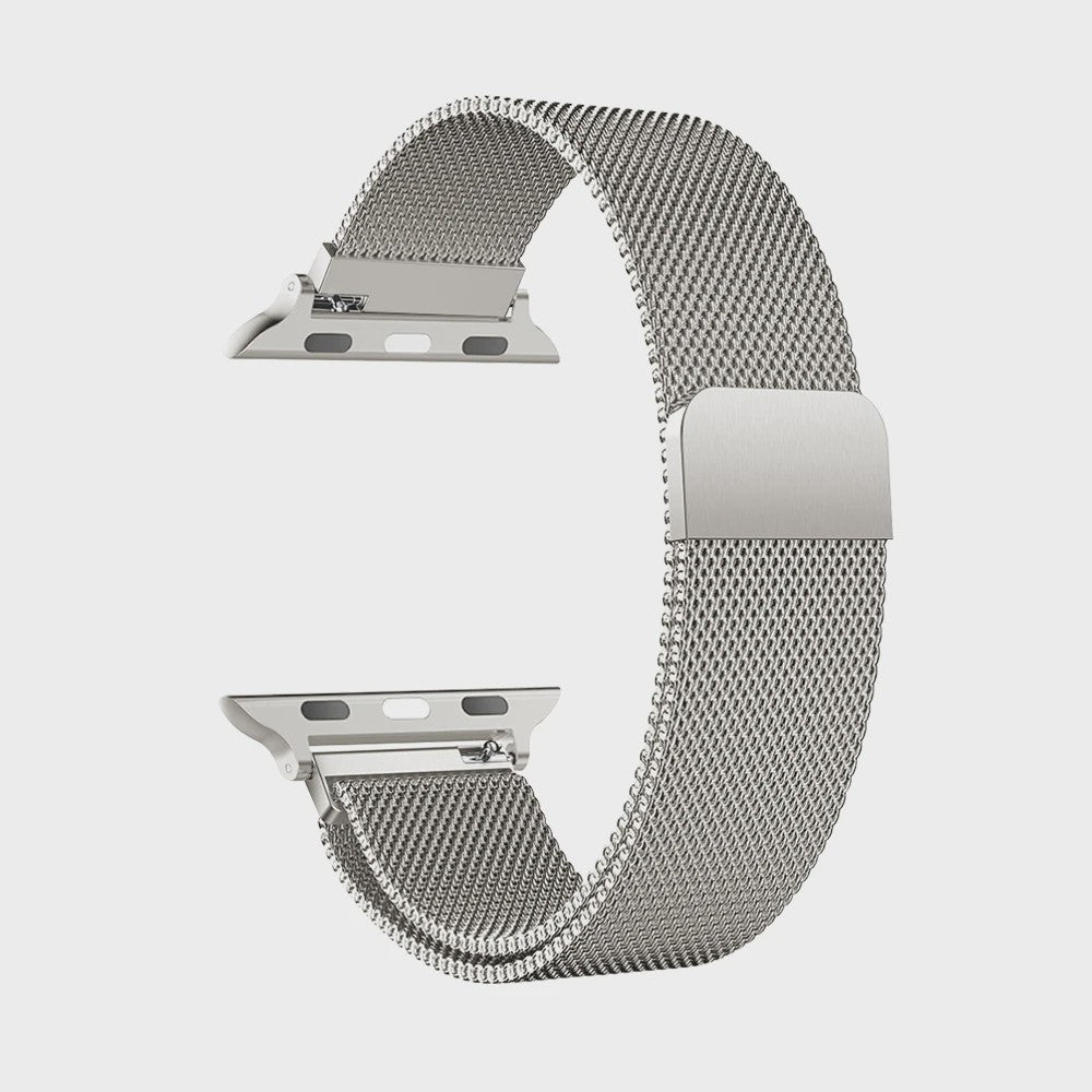 Milanese Band voor Apple Watch Ultra 2/3 49mm & Series 1-11 (38-45mm) - Roestvrij Staal, Magnetische Sluiting