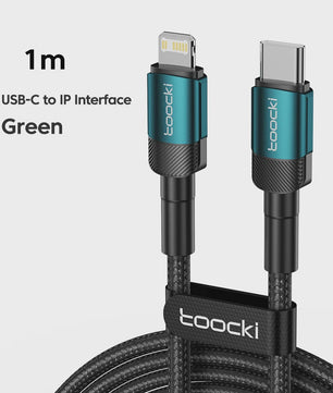 Toocki PD 27W USB-C naar Lightning Kabel voor iPhone - Snel Laden & Data