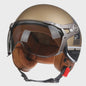 Retro Open Face Motorhelm 3/4 Vintage Chopper Scooter Helm - DOT Goedgekeurd
