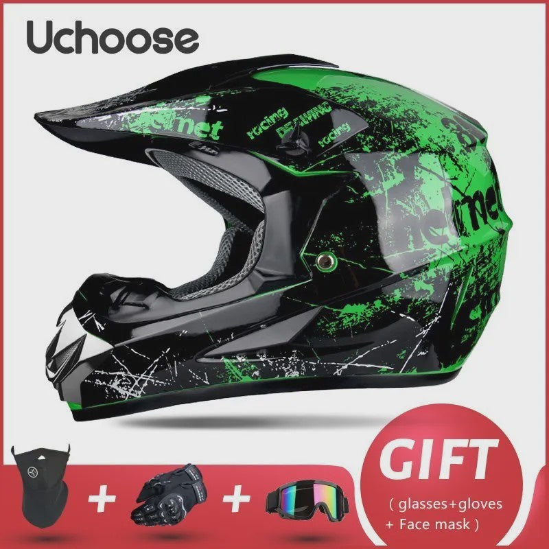 Professionele Off-road Motorhelm voor Volwassenen & Kinderen - Inclusief Gratis Gift Set