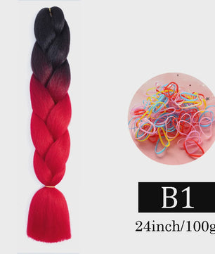 24 Inch Jumbo Braids Haarverlenging - Synthetisch Vlechtkapsel met Ombre Kleuren