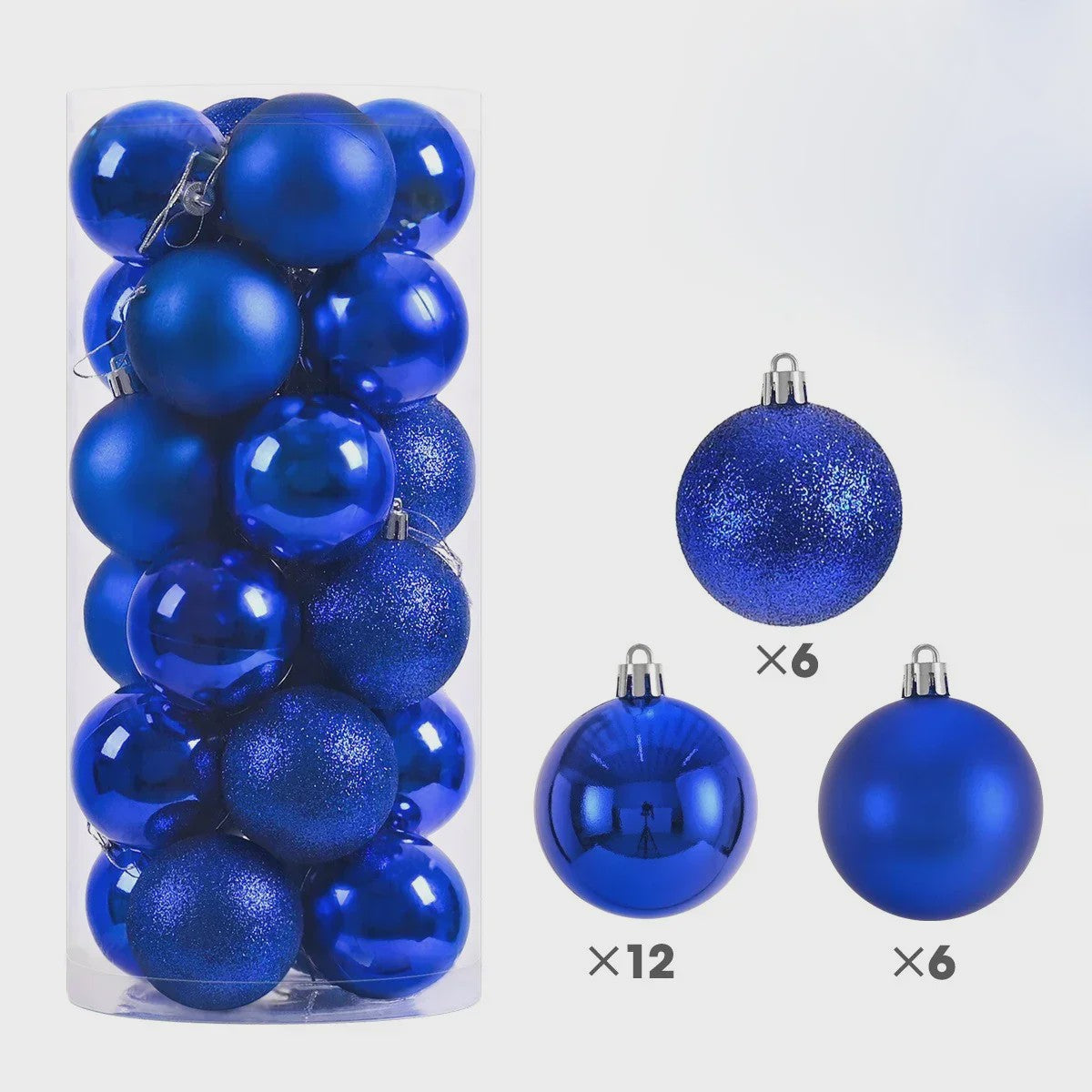24x Kerstballen Set - 3/4/6cm - Multicolor & Glitter - Kerstboom Decoratie