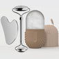 Gezichtsroller & Gua Sha Set: Luxe Roestvrij Staal & IJsroller voor Huidverzorging