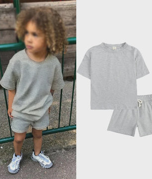Zomer Set Kinderen: T-shirt met Korte Broek - Jongens & Meisjes Sportkleding Outfit