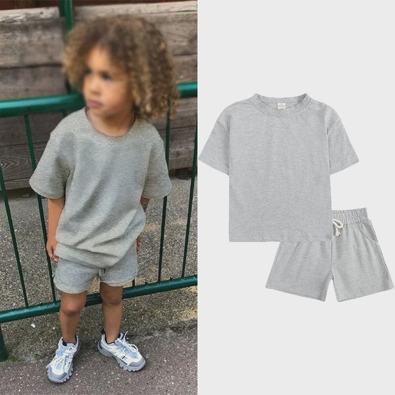 Zomer Set Kinderen: T-shirt met Korte Broek - Jongens & Meisjes Sportkleding Outfit