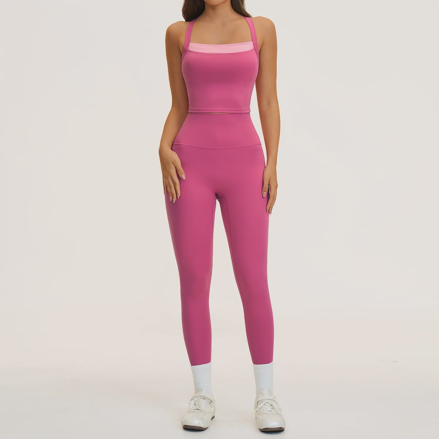 Dames Yogaset: Seamless Sport BH & Hoge Taille Legging
