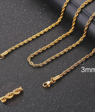 Vnox Gouden Kubaanse Ketting - Roestvrij Staal Unisex Halsketting
