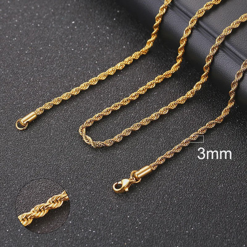 Vnox Gouden Kubaanse Ketting - Roestvrij Staal Unisex Halsketting