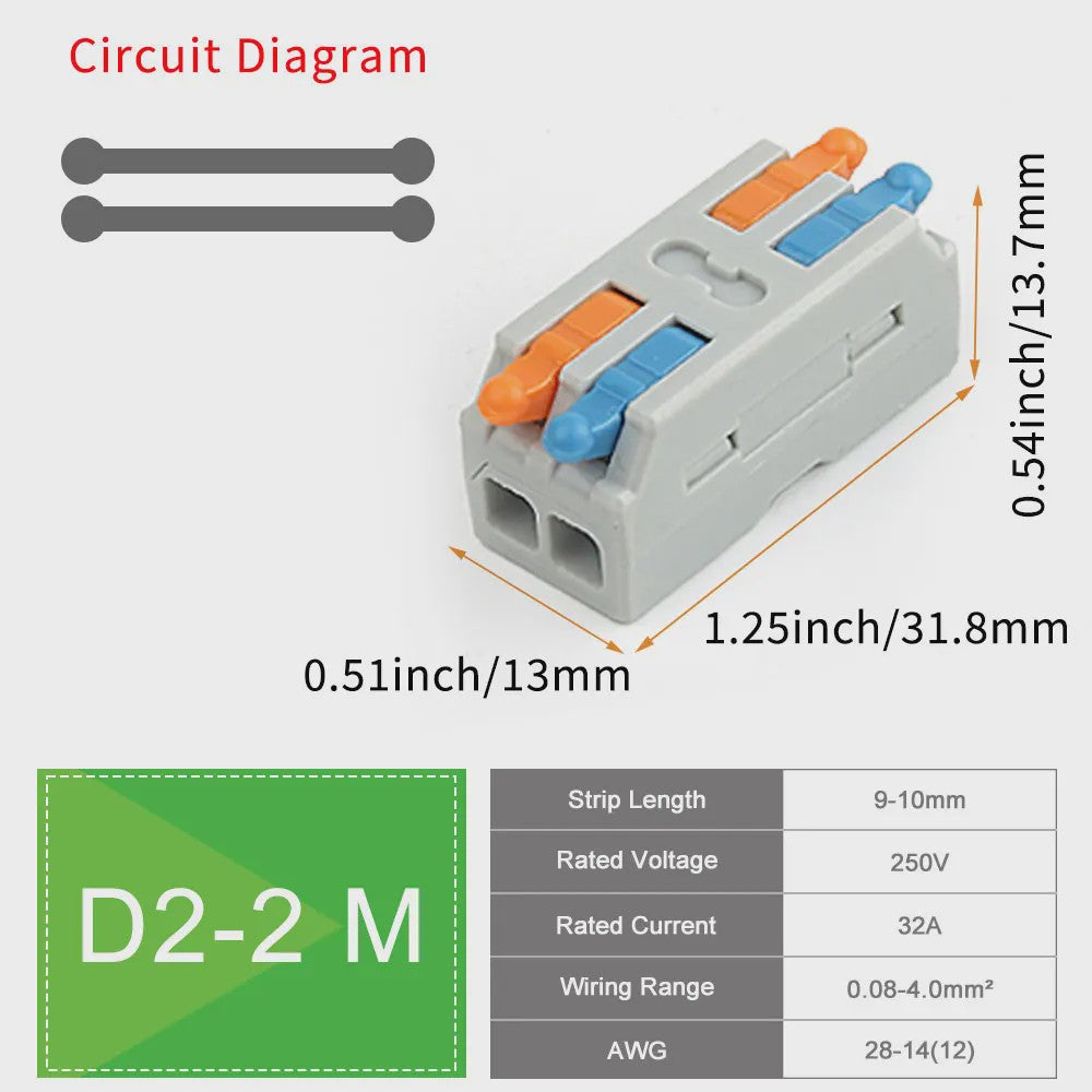 Compacte Snelklemmen voor Elektrische Bedrading - Universele Koppelblokken met Hendel (10/50 Stuks)