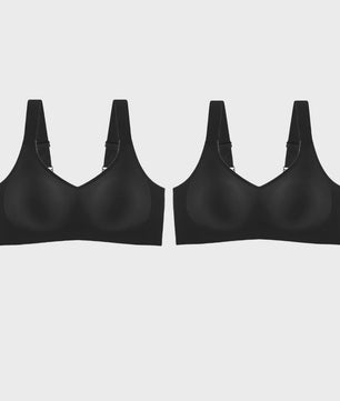 Set van 2 Naadloze Comfort BH's met V-hals en Brede Bandjes - Draadloos & Onzichtbaar