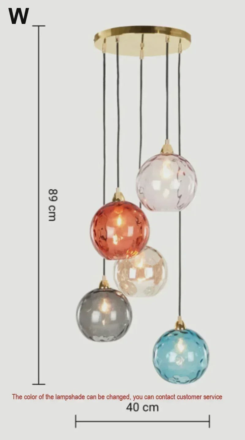 Kleurrijke Moderne Glazen Hanglamp - Stijlvolle Plafondlamp voor Woonkamer & Eetkamer