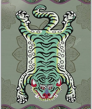 Bohemian Tibetaanse Tijger Vloerkleed - Antislip Decoratief Kleed voor Woonkamer & Slaapkamer