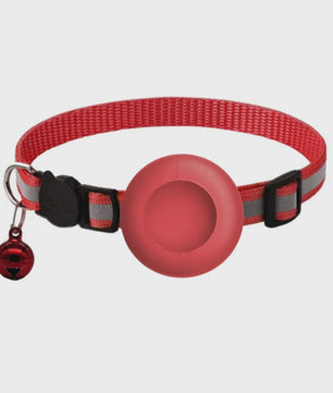 Verstelbare Airtag Kattenhalsband met Veiligheidsgesp, Bel & Reflectie - Anti-Verlies Tracker Houder