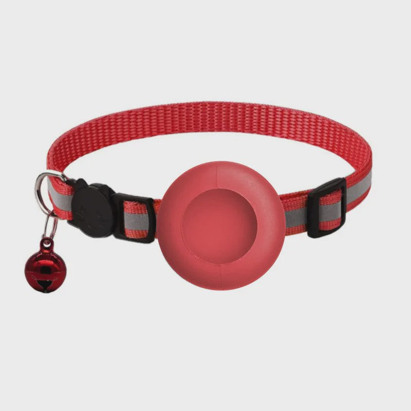 Verstelbare Airtag Kattenhalsband met Veiligheidsgesp, Bel & Reflectie - Anti-Verlies Tracker Houder