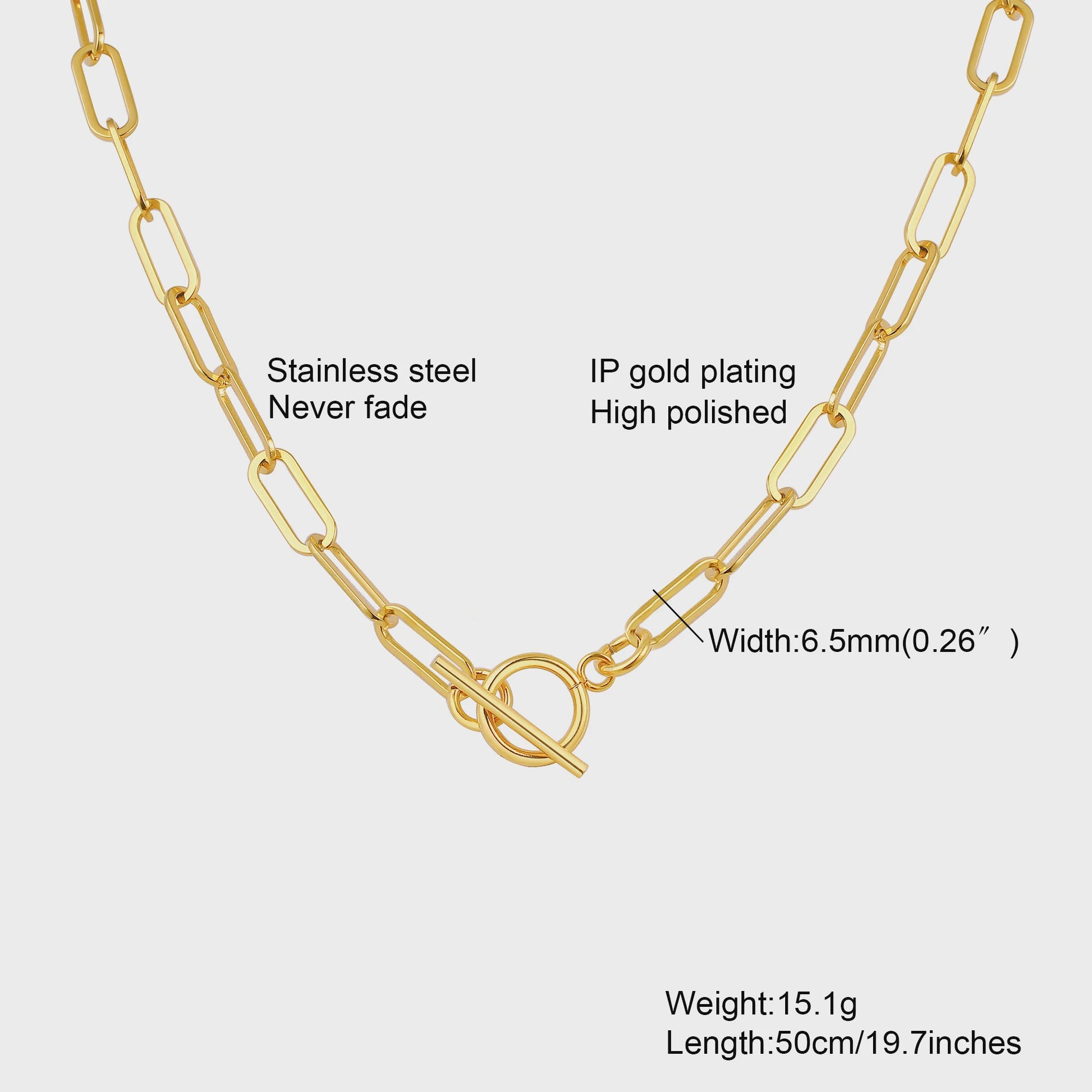 Chunky Gouden Halsketting Dames - Roestvrij Staal Dikke Ovalen Schakelketting Choker