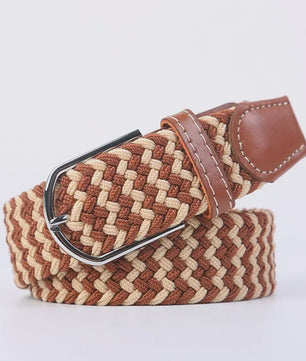 Unisex Gevlochten Elastische Riem met Pin Gesp - 107-130cm