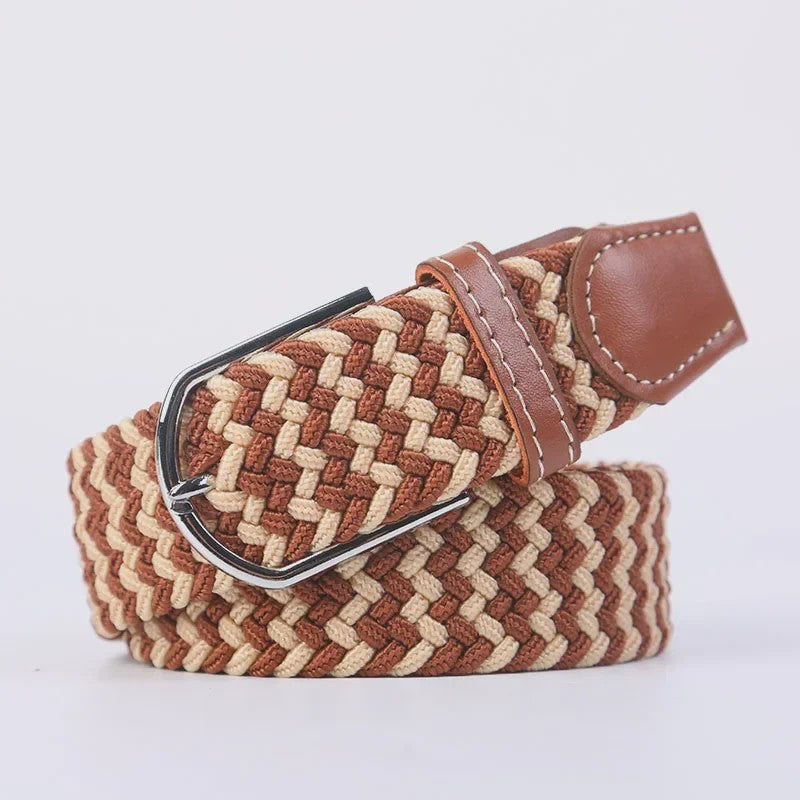 Unisex Gevlochten Elastische Riem met Pin Gesp - 107-130cm