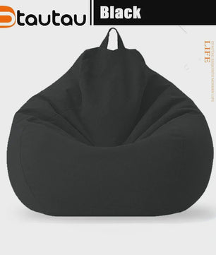70cm Gevulde Beanbag Sofa van Katoen Linnen - Comfortabele Loungestoel voor Ontspanning