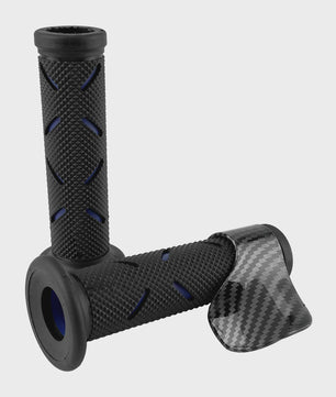 Set Motor Stuurhandvatten 22mm - Antislip Rubber & Aluminium Eindkappen