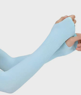 Zomer Arm Sleeves met UV Bescherming - Ademend IJs Zijde, Vingerloos