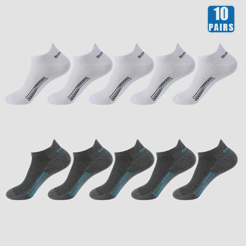5/10 Paar Katoenen Sneakersokken Heren & Dames - Ademend Mesh & Comfortabel
