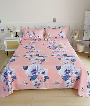 Rood Bloemenprint Top Sheet - Diverse Maten - 150x200 cm