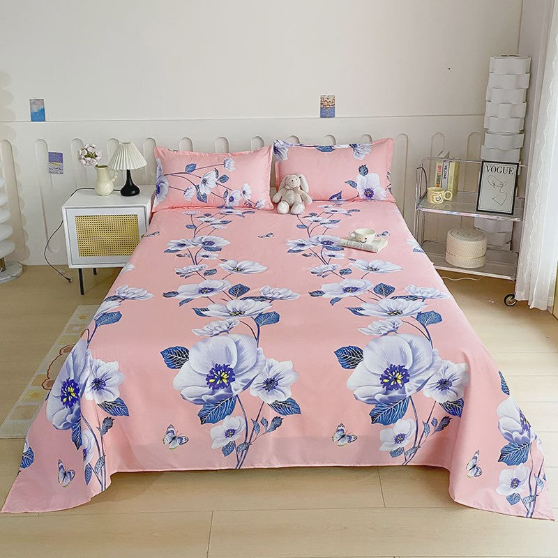 Rood Bloemenprint Top Sheet - Diverse Maten - 150x200 cm