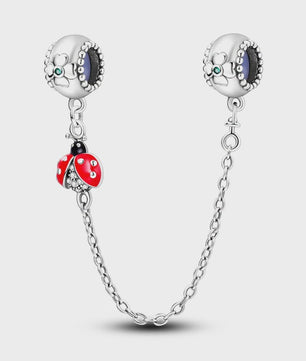 925 Sterling Zilveren Veiligheidsketting Bedel voor Armbanden - Maan, Ster, Vlinder, Hart