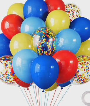 30 Stuks Chrome Latex Ballonnen Mix: Wit, Roze & Blauw - Feestdecoratie
