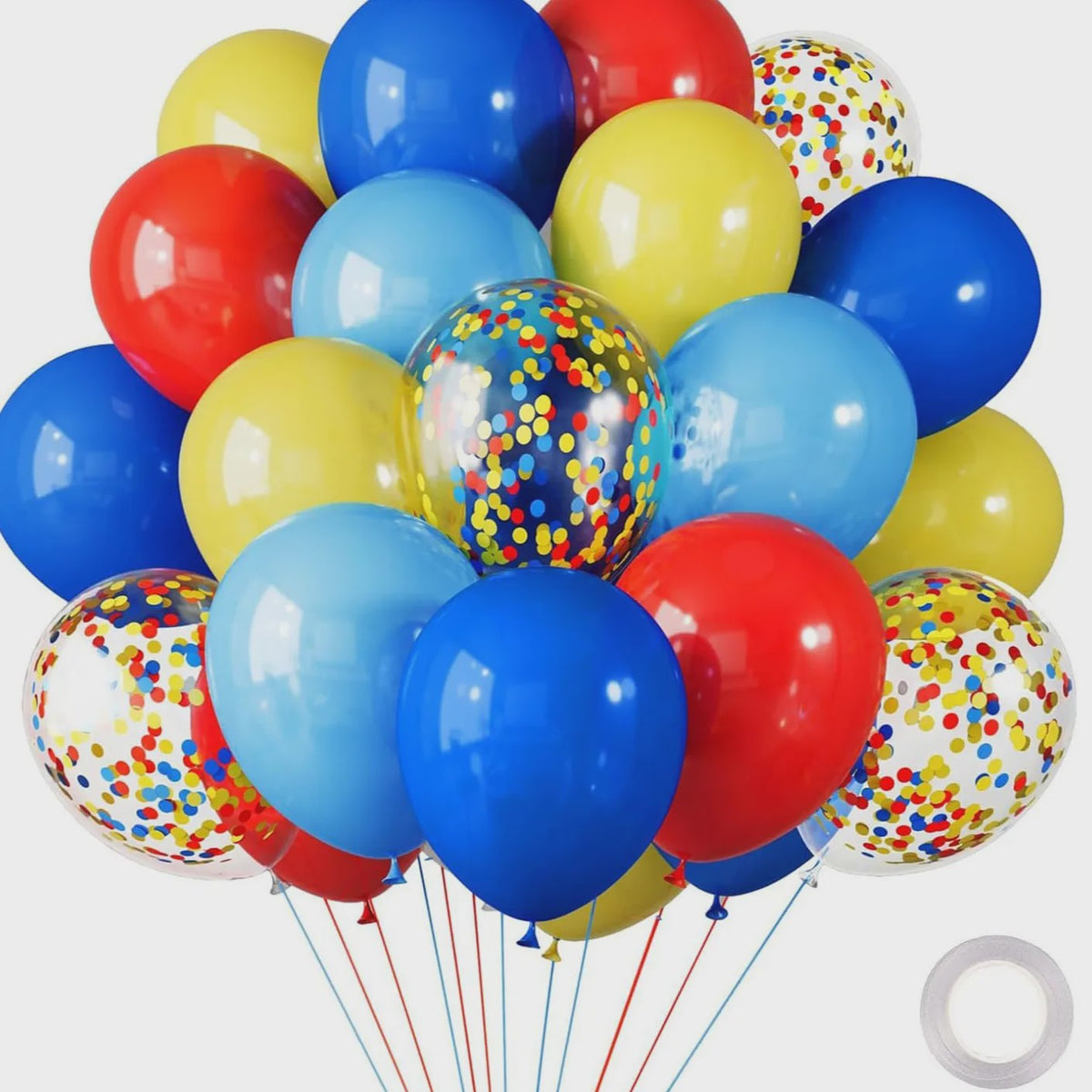 30 Stuks Chrome Latex Ballonnen Mix: Wit, Roze & Blauw - Feestdecoratie