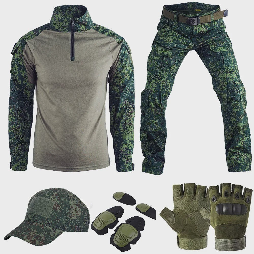 Tactisch Camouflage Uniform Set: Combat Shirt & Broek voor Outdoor, Airsoft, Jacht & Training