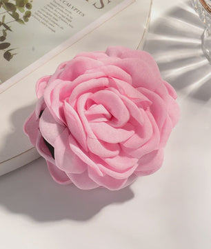 Bloem Haarclip Dames - Katoen Stof Rozen Klip - Medium Maat - Koreaanse Stijl Haarsieraad