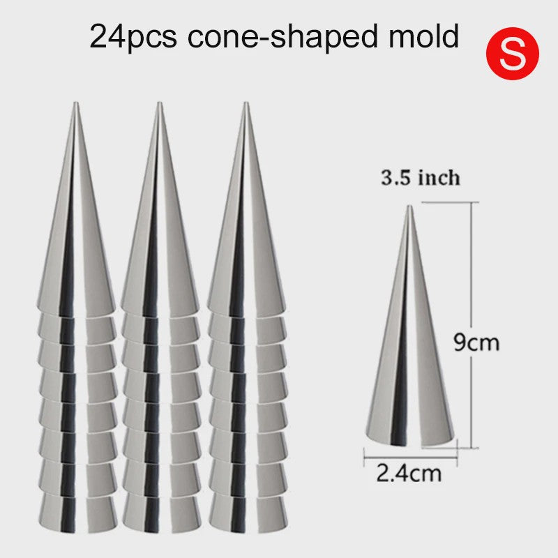 Roestvrijstalen Bakvormen Set: Croissant & Cone Molds voor Thuisgebruik