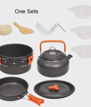 Kampeer Kookset Aluminium Outdoor Keukengerei Set - 12 Delig voor 2-3 Personen