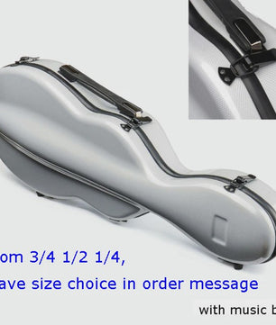 Carbon Fiber Vioolkoffer met Afneembare Tas - Dubbele Draagband & Slot
