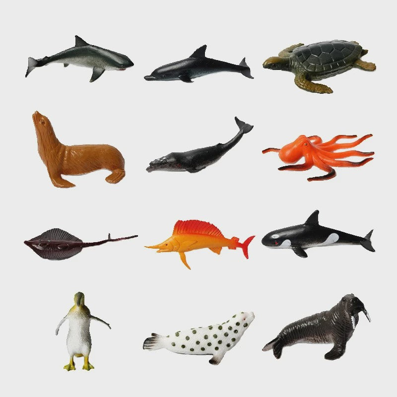 Plastic Dieren Speelgoed Collectie: Zee, Land & Insecten Miniatuur Set voor Kinderen