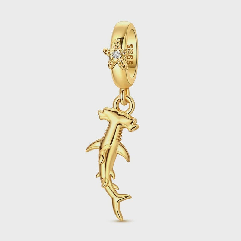 925 Sterling Zilveren Bedel: Gouden Strik met Roze Hart & Kruis met Oog van Horus