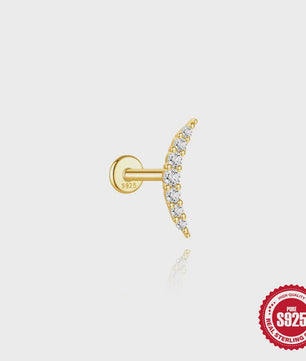 925 Sterling Zilveren Kolibrie Oorbellen Dames - 18K Goudkleurig Platte Achterkant Studs