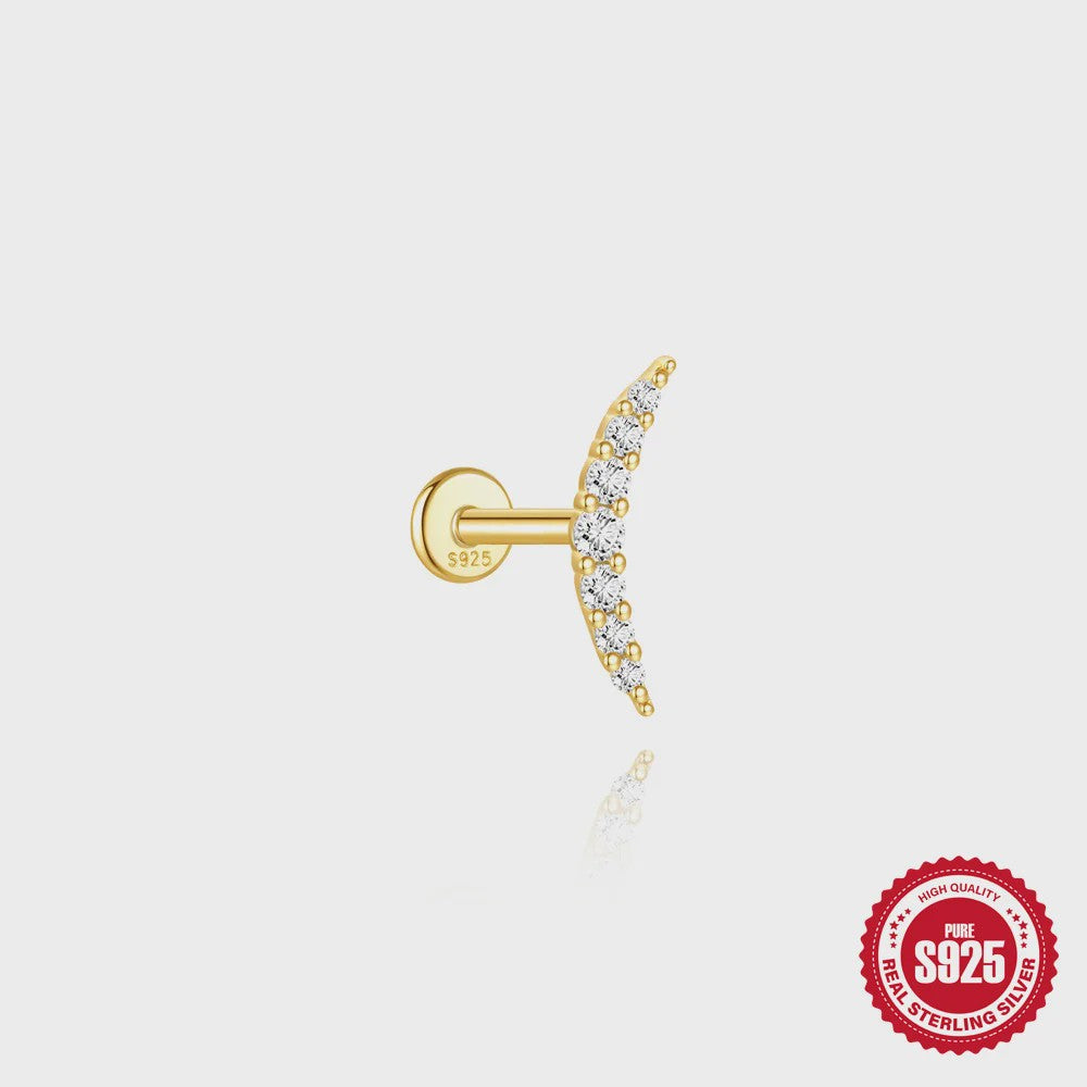 925 Sterling Zilveren Kolibrie Oorbellen Dames - 18K Goudkleurig Platte Achterkant Studs