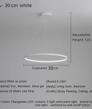 Moderne Minimalistische LED Ring Plafondlamp - Stijlvolle Hanglamp voor Woonkamer & Eetkamer