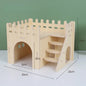 Houten Hamster Villa: Speelhuis met Klimplatform en Verhoogd Platform - Duurzaam Knaagdier Accessoire