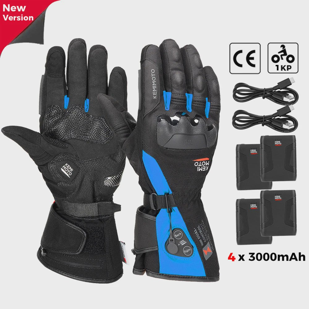 KEMIMOTO Verwarmde Motorhandschoenen - Waterdicht, Oplaadbaar & Warm voor de Winter
