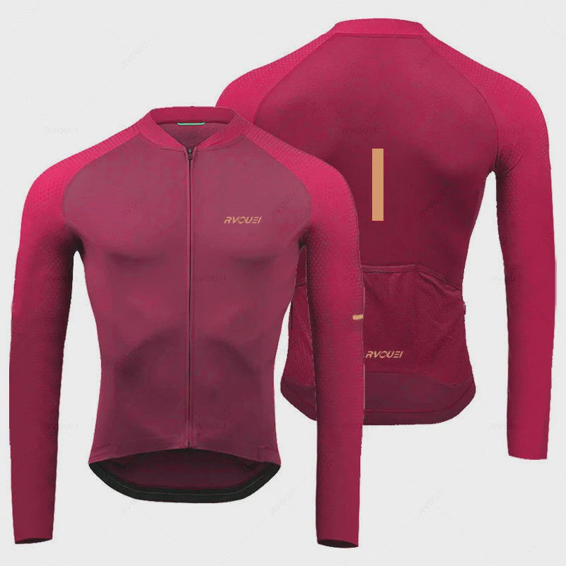 Heren Fietsset Lange Mouw Jersey met Bib Pants - Ademend en Comfortabel