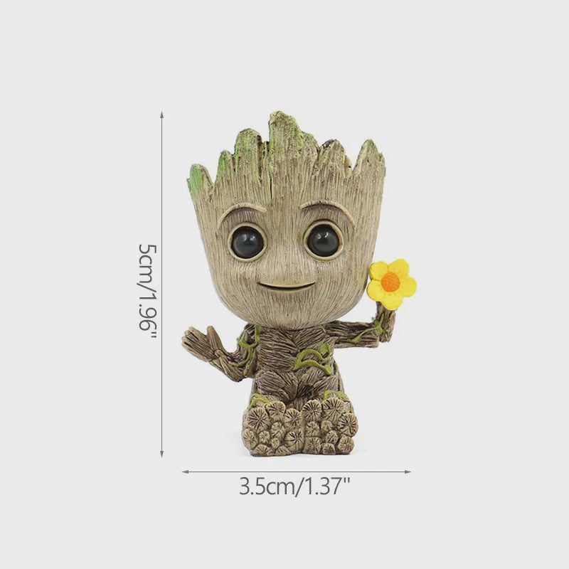 Groot Plantenpot & Decoratief Figuur - Leuke Woondecoratie