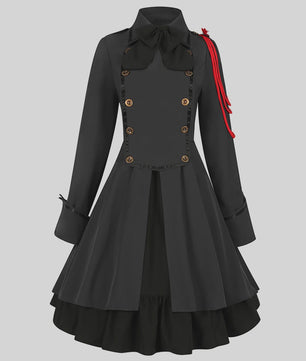 Middeleeuwse Renaissance Lolita Jurk - Vintage Victoriaans Hofkostuum met Strik en Ruches