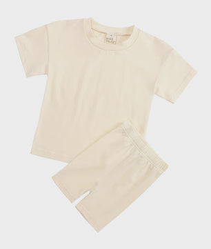 Katoenen Kinderkleding Set: T-shirt & Biker Shorts voor Jongens en Meisjes (1-13 Jaar)