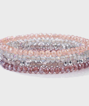 Set van 4 Kristallen Kralen Armbanden - Kleurrijk & Elegant