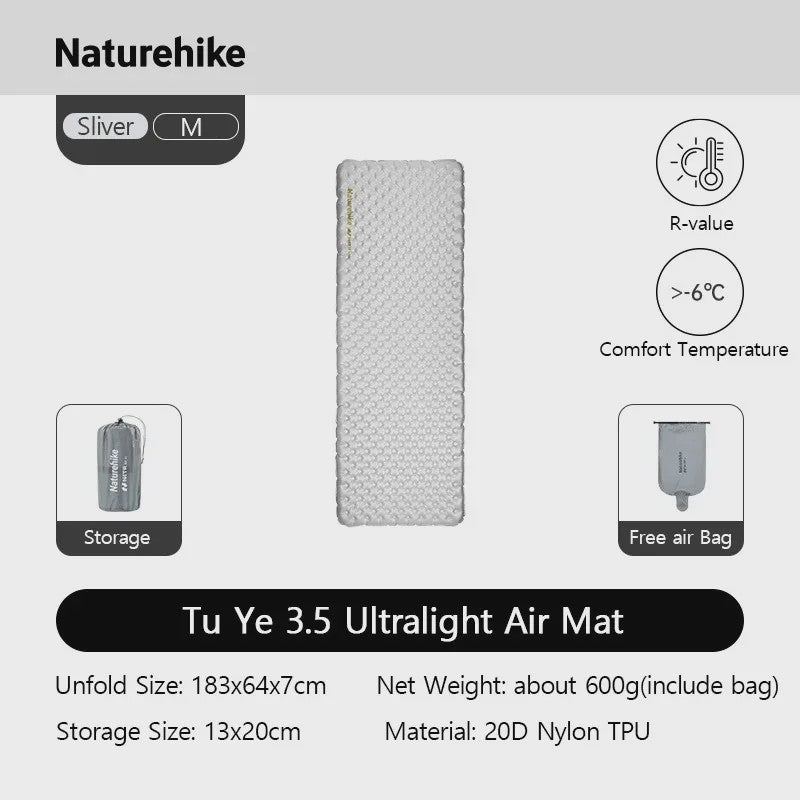 Naturehike Opblaasbaar Slaapmatje R3.5 - Ultralicht & Vochtwerend voor Kamperen